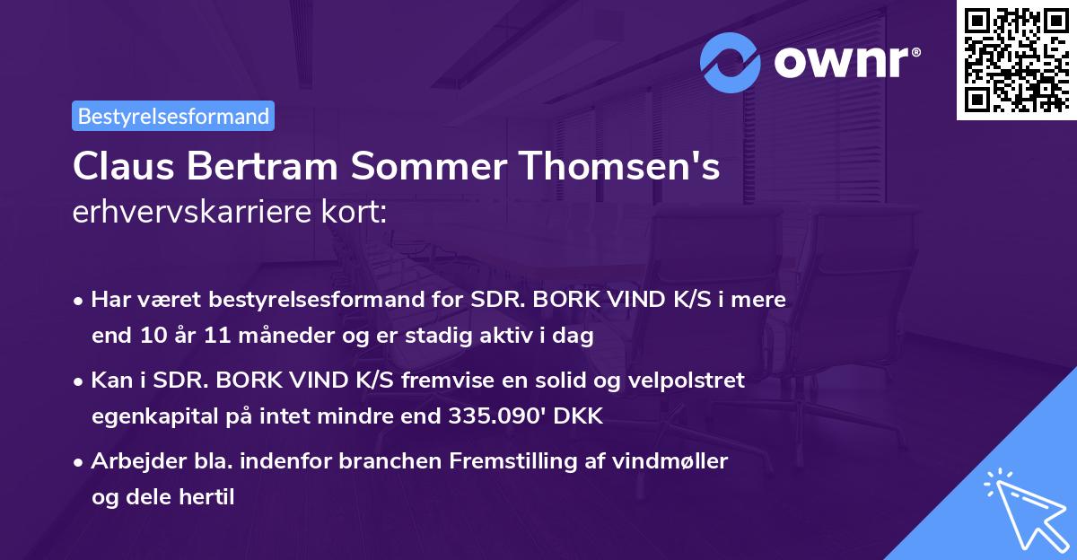 Claus Bertram Sommer Thomsen's erhvervskarriere kort