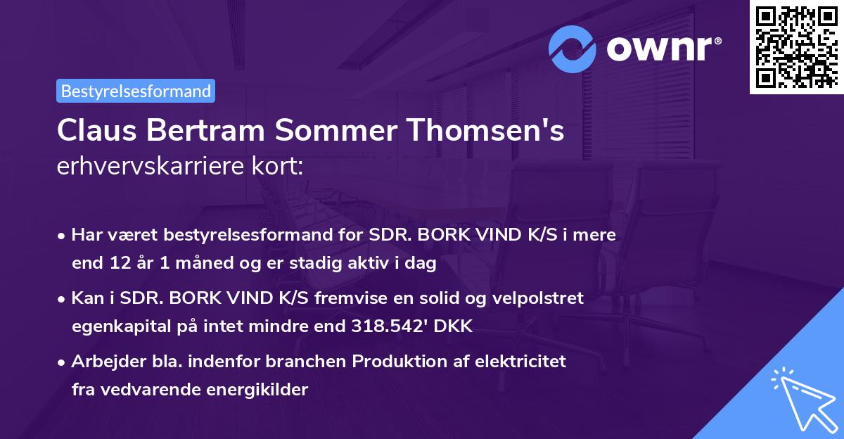 Claus Bertram Sommer Thomsen's erhvervskarriere kort