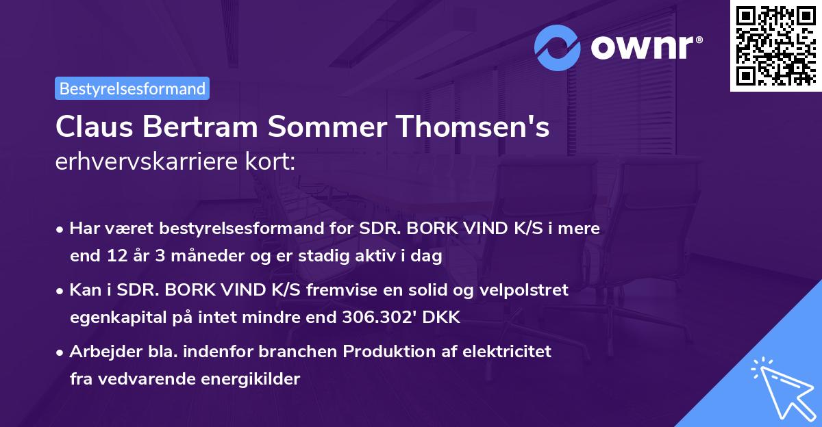 Claus Bertram Sommer Thomsen's erhvervskarriere kort