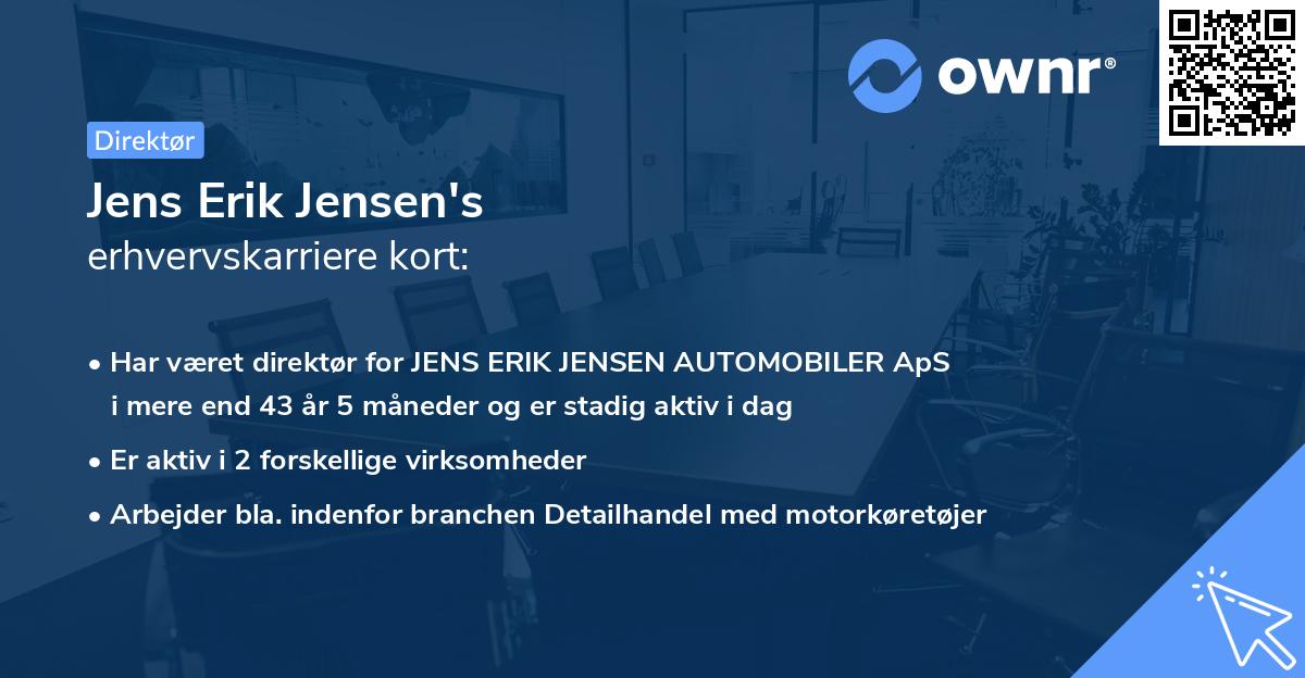 Jens Erik Jensen's erhvervskarriere kort