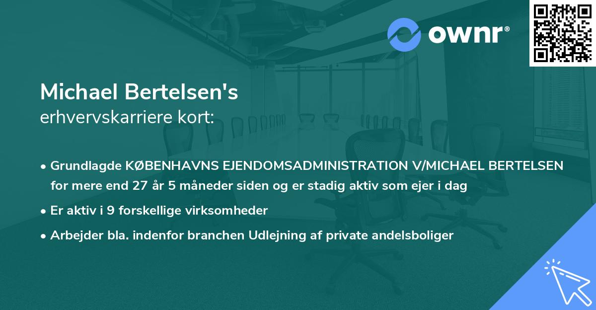 Michael Bertelsen's erhvervskarriere kort