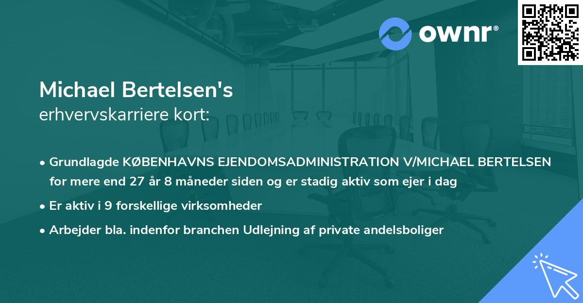 Michael Bertelsen's erhvervskarriere kort