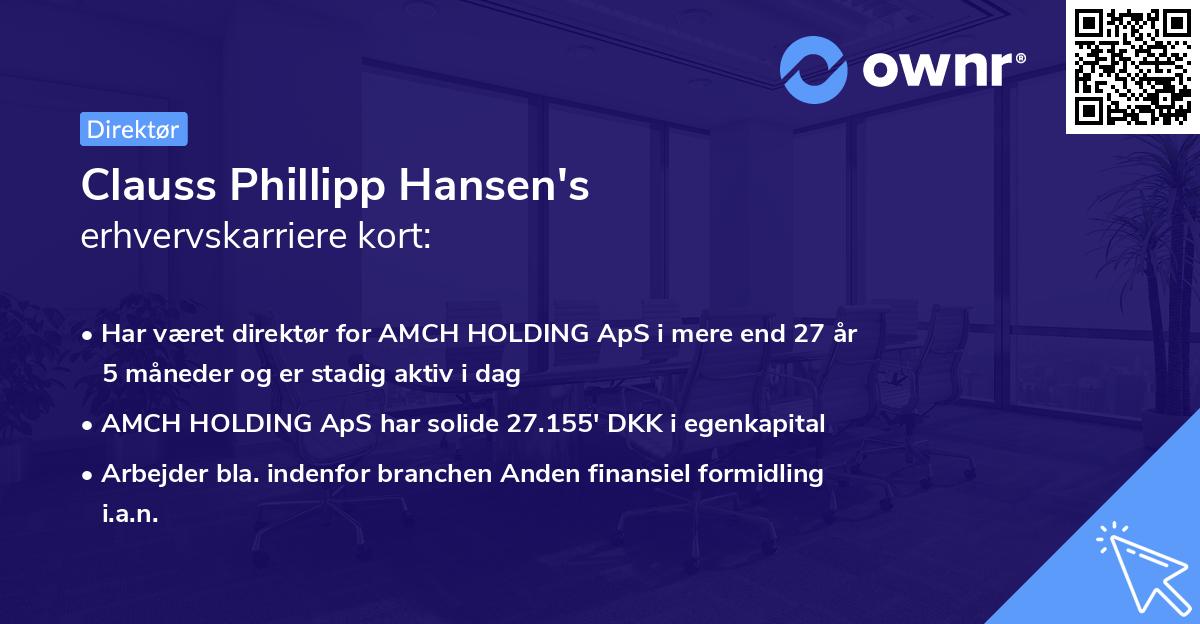 Clauss Phillipp Hansen's erhvervskarriere kort