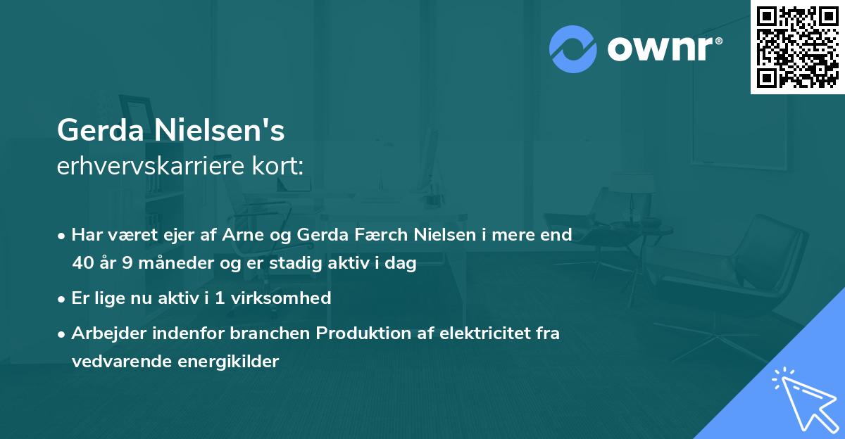 Gerda Nielsen's erhvervskarriere kort