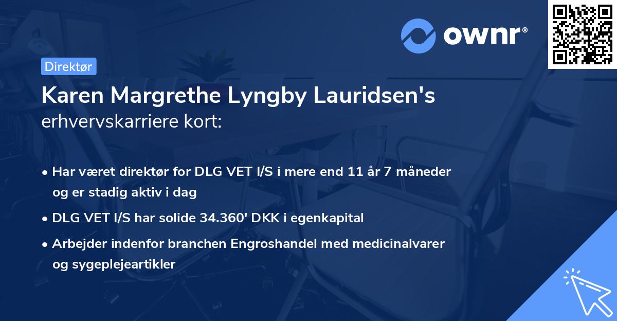 Karen Margrethe Lyngby Lauridsen's erhvervskarriere kort