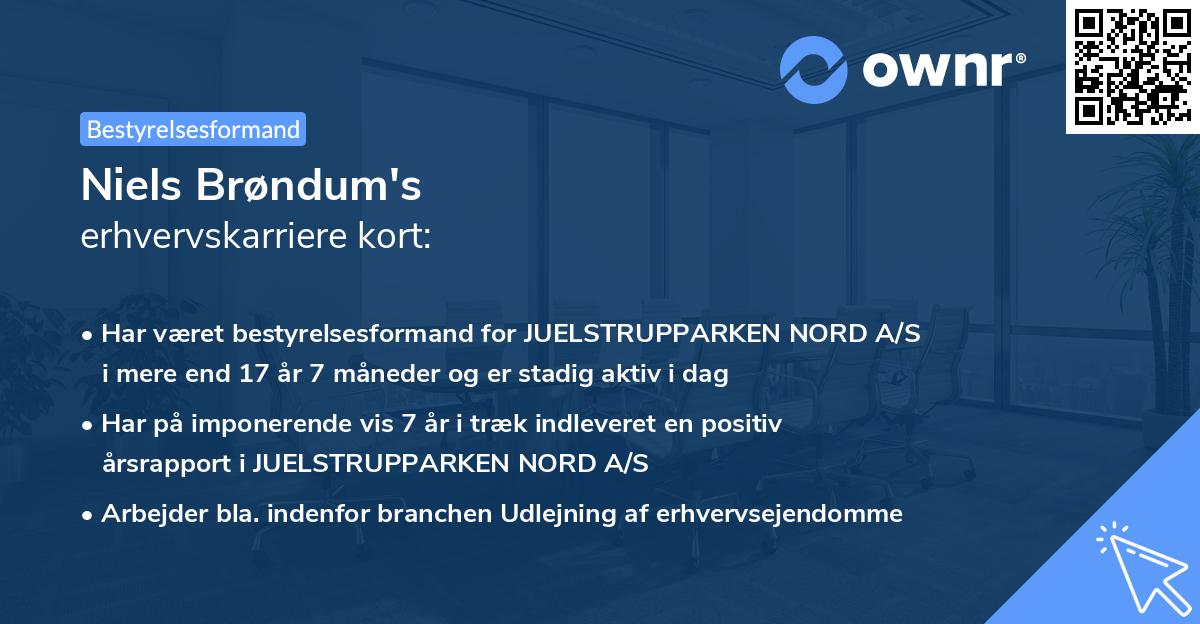 Niels Brøndum's erhvervskarriere kort