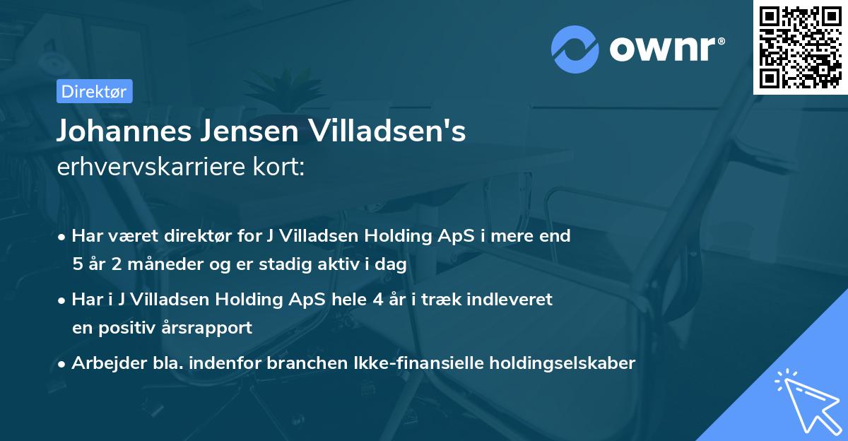 Johannes Jensen Villadsen's erhvervskarriere kort