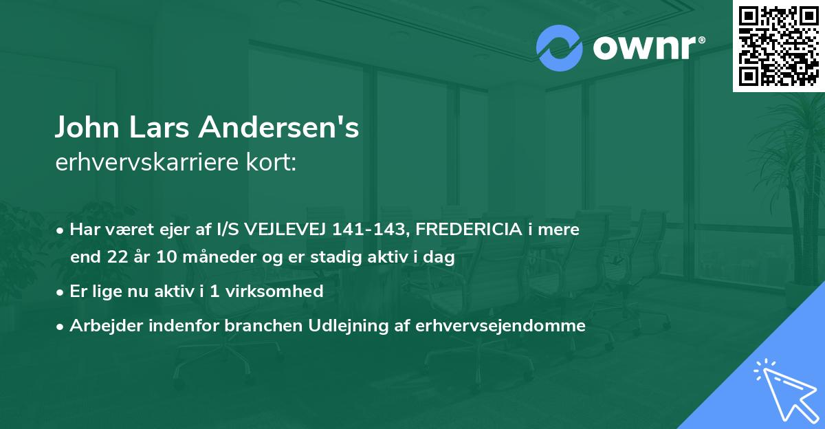 John Lars Andersen's erhvervskarriere kort