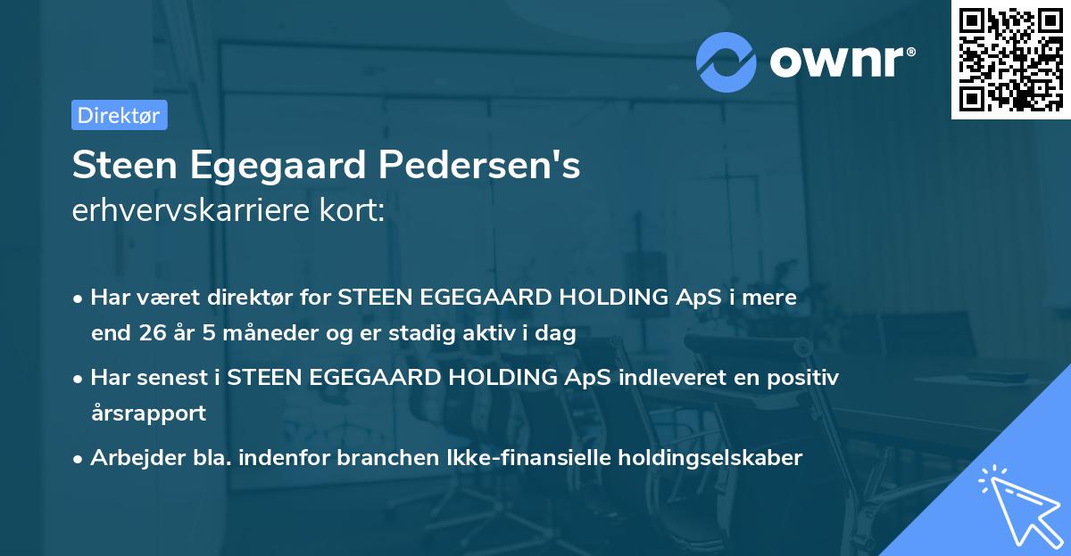 Steen Egegaard Pedersen's erhvervskarriere kort