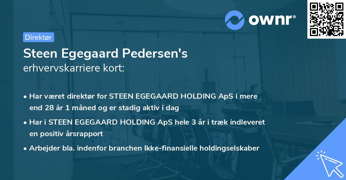 Steen Egegaard Pedersen's erhvervskarriere kort
