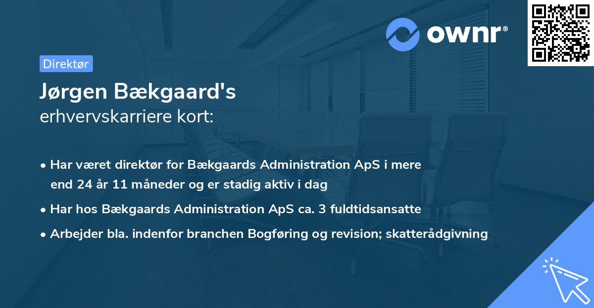 Jørgen Bækgaard's erhvervskarriere kort