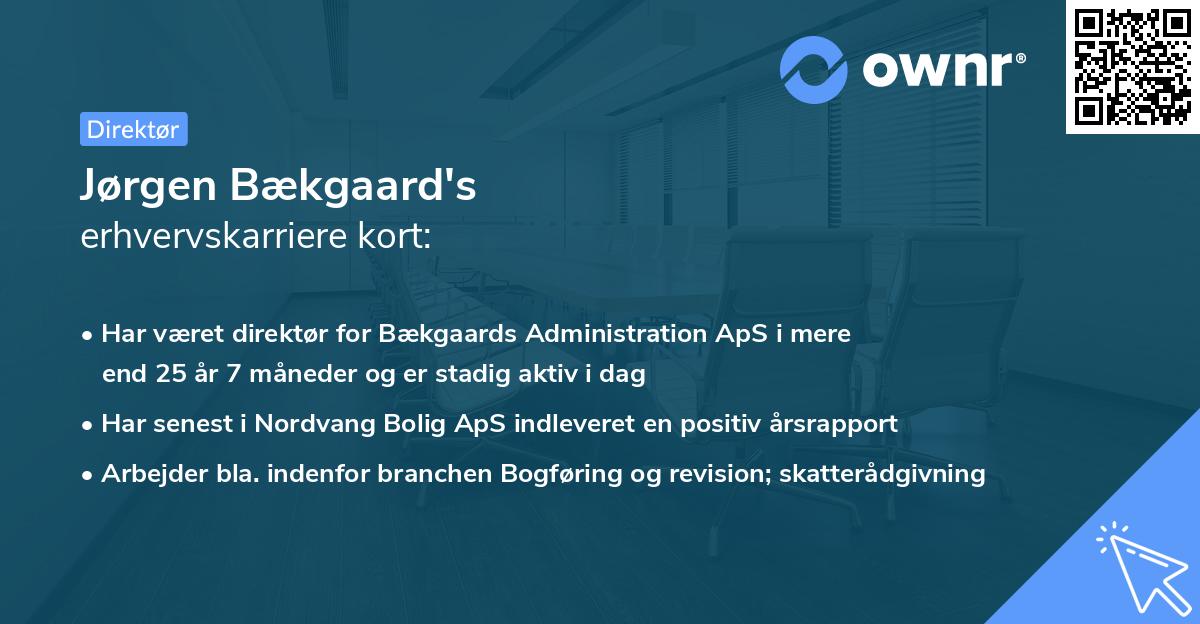 Jørgen Bækgaard's erhvervskarriere kort