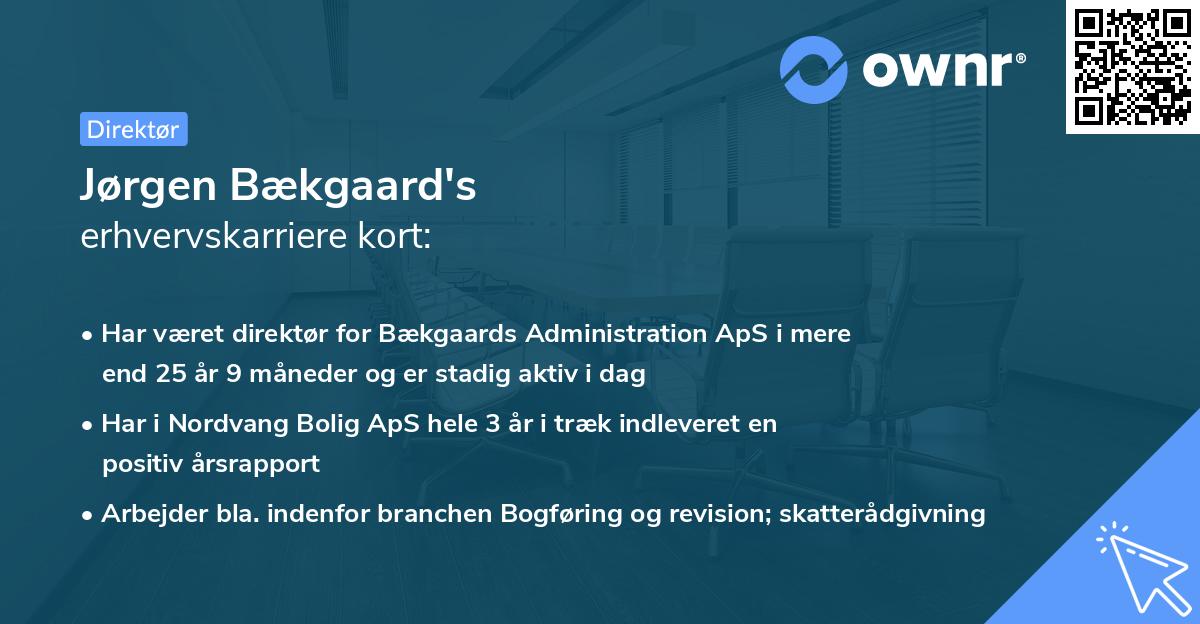 Jørgen Bækgaard's erhvervskarriere kort