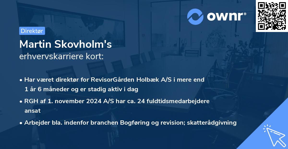 Martin Skovholm's erhvervskarriere kort