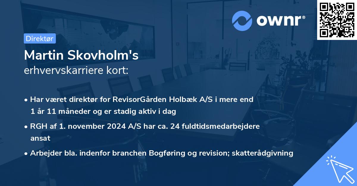 Martin Skovholm's erhvervskarriere kort
