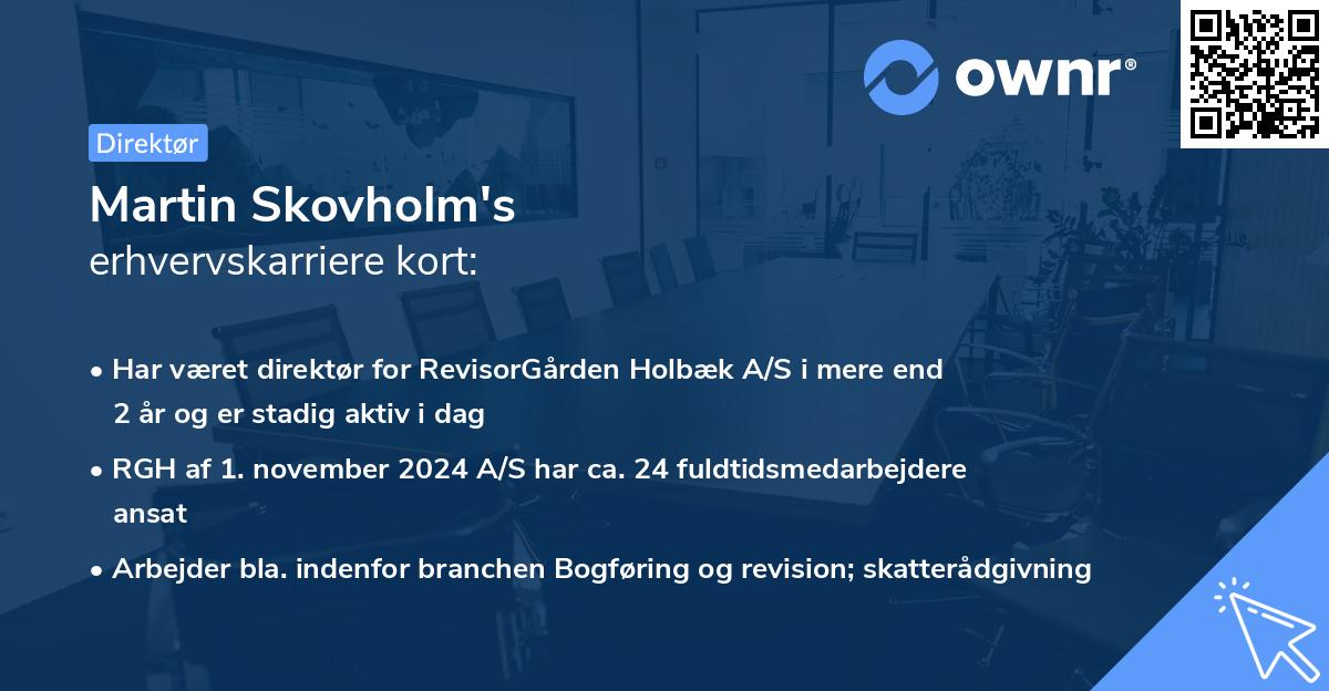 Martin Skovholm's erhvervskarriere kort