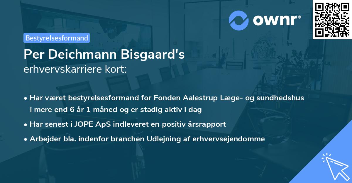 Per Deichmann Bisgaard's erhvervskarriere kort