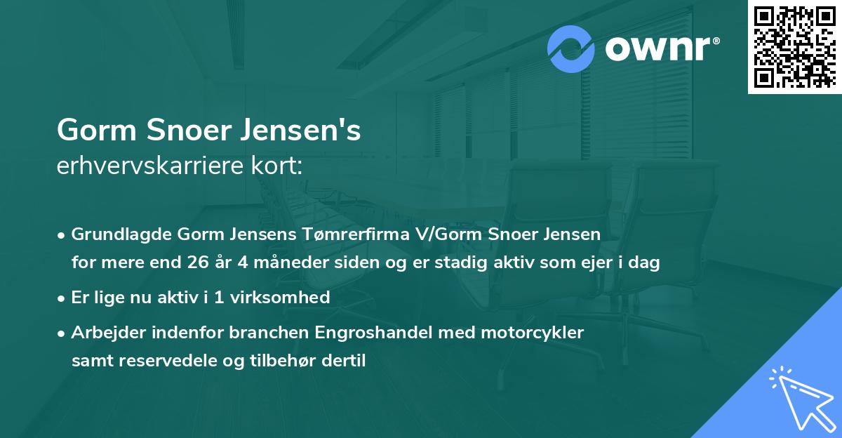 Gorm Snoer Jensen's erhvervskarriere kort