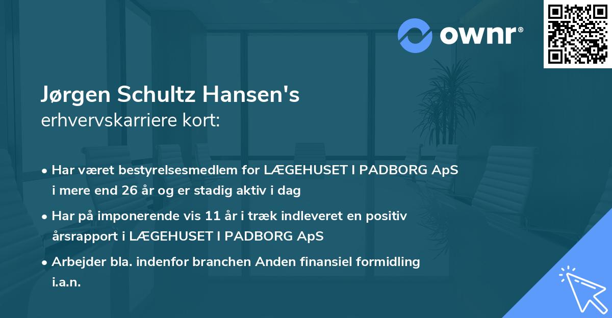 Jørgen Schultz Hansen's erhvervskarriere kort