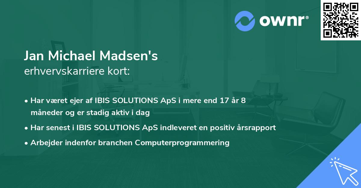Jan Michael Madsen's erhvervskarriere kort