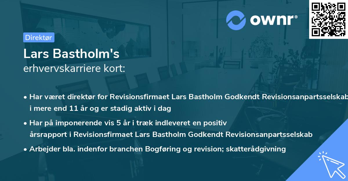 Lars Bastholm's erhvervskarriere kort
