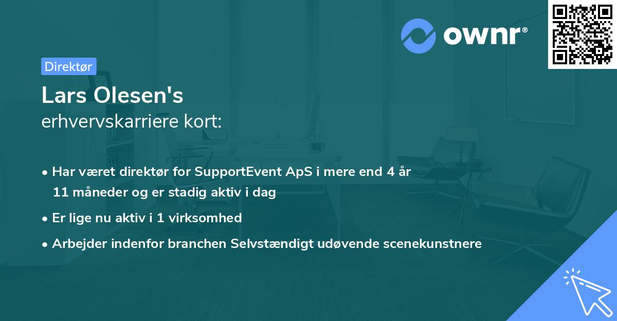 Lars Olesen's erhvervskarriere kort