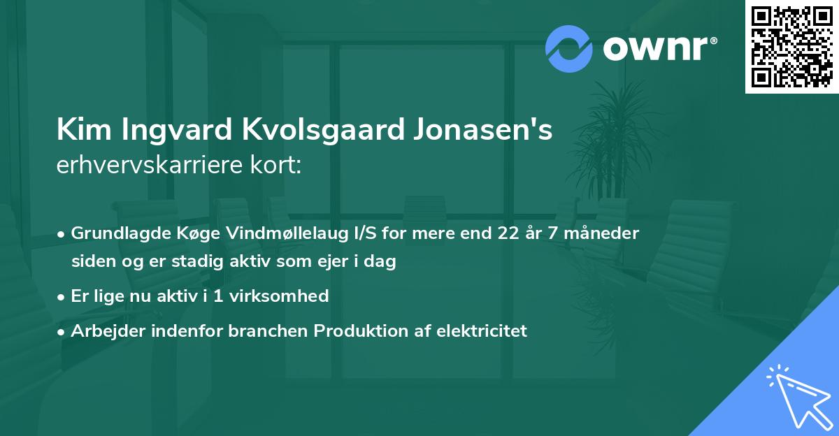 Kim Ingvard Kvolsgaard Jonasen's erhvervskarriere kort