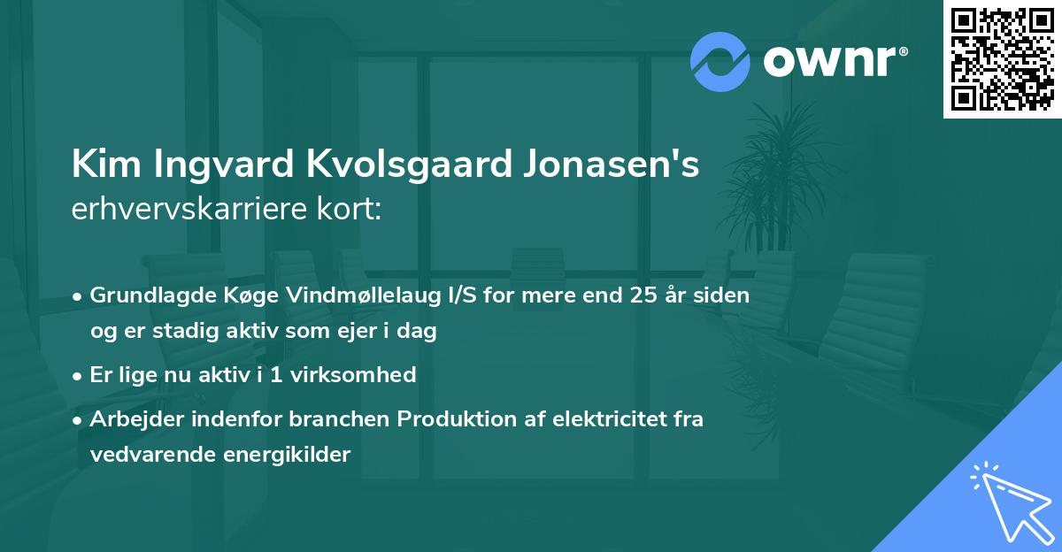 Kim Ingvard Kvolsgaard Jonasen's erhvervskarriere kort