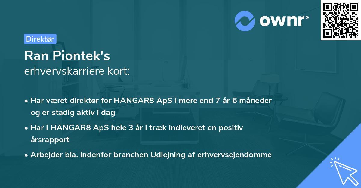Ran Piontek's erhvervskarriere kort