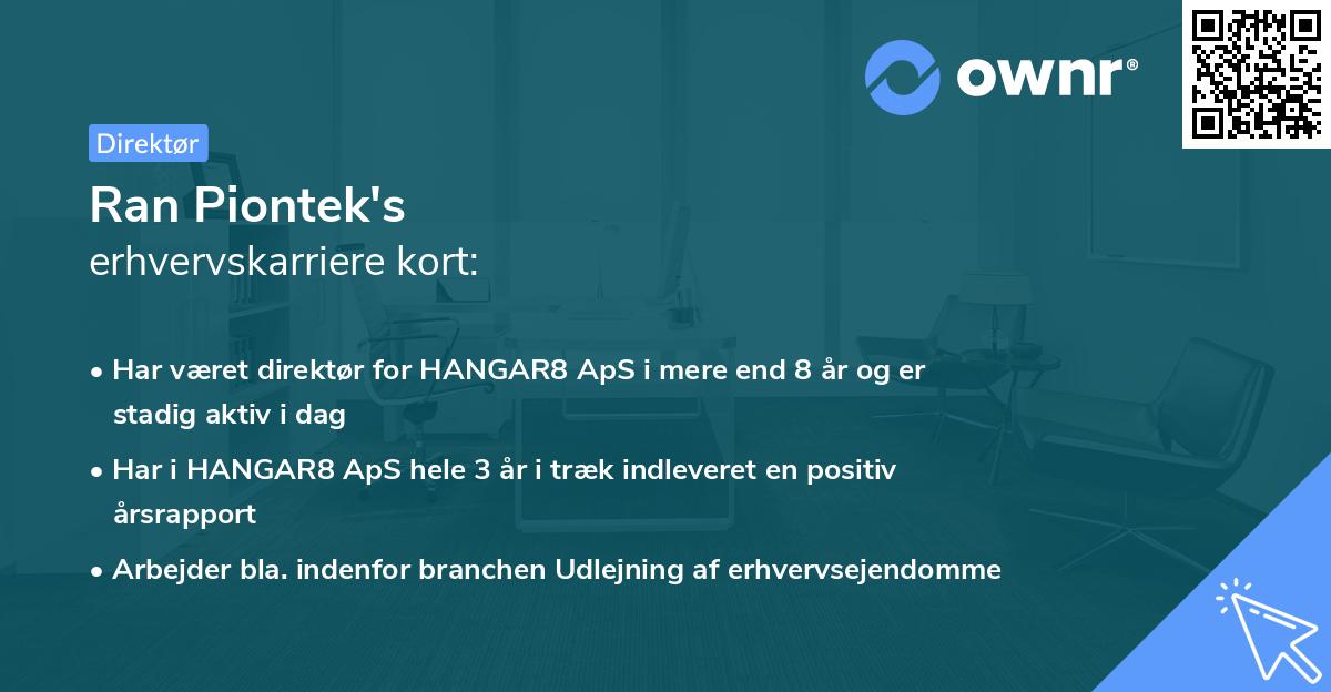 Ran Piontek's erhvervskarriere kort