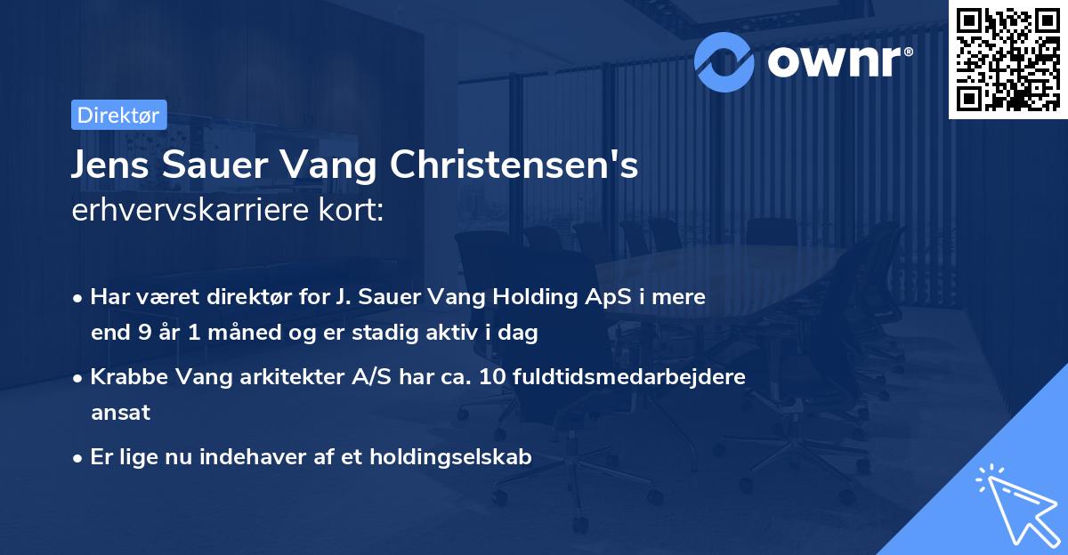 Jens Sauer Vang Christensen's erhvervskarriere kort