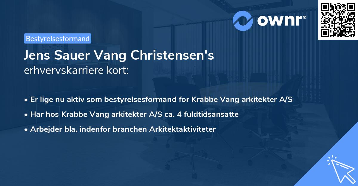 Jens Sauer Vang Christensen's erhvervskarriere kort