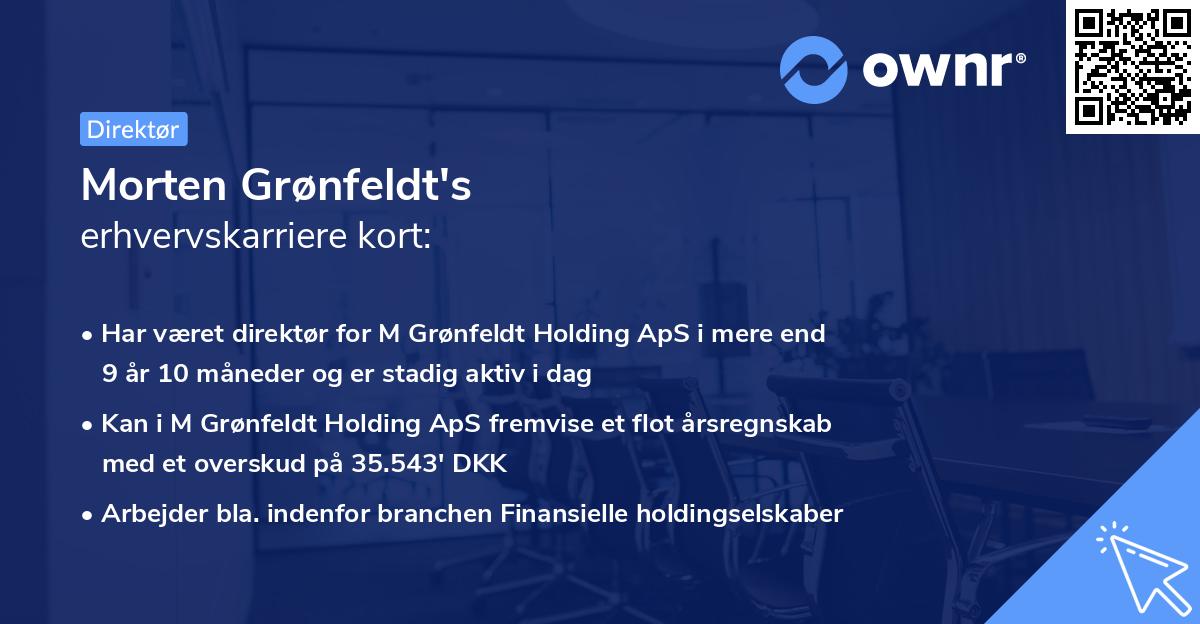 Morten Grønfeldt's erhvervskarriere kort