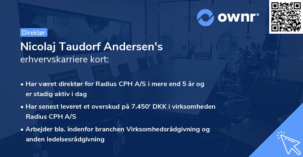 Nicolaj Taudorf Andersen's erhvervskarriere kort