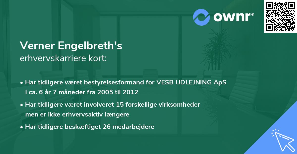 Verner Engelbreth's erhvervskarriere kort