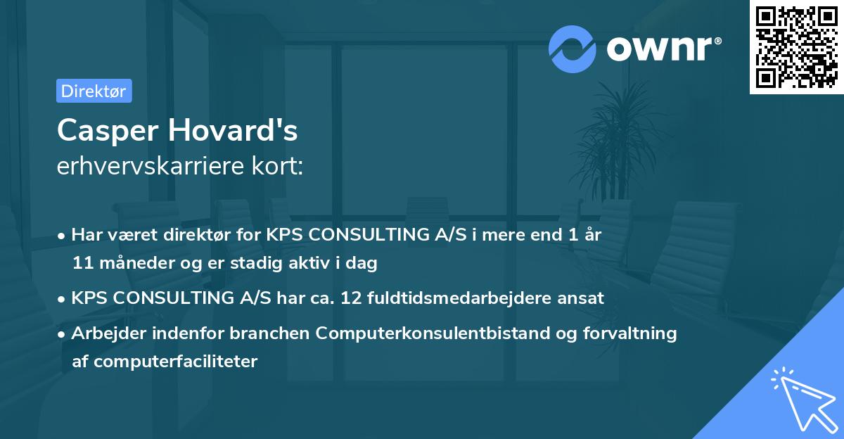 Casper Hovard's erhvervskarriere kort
