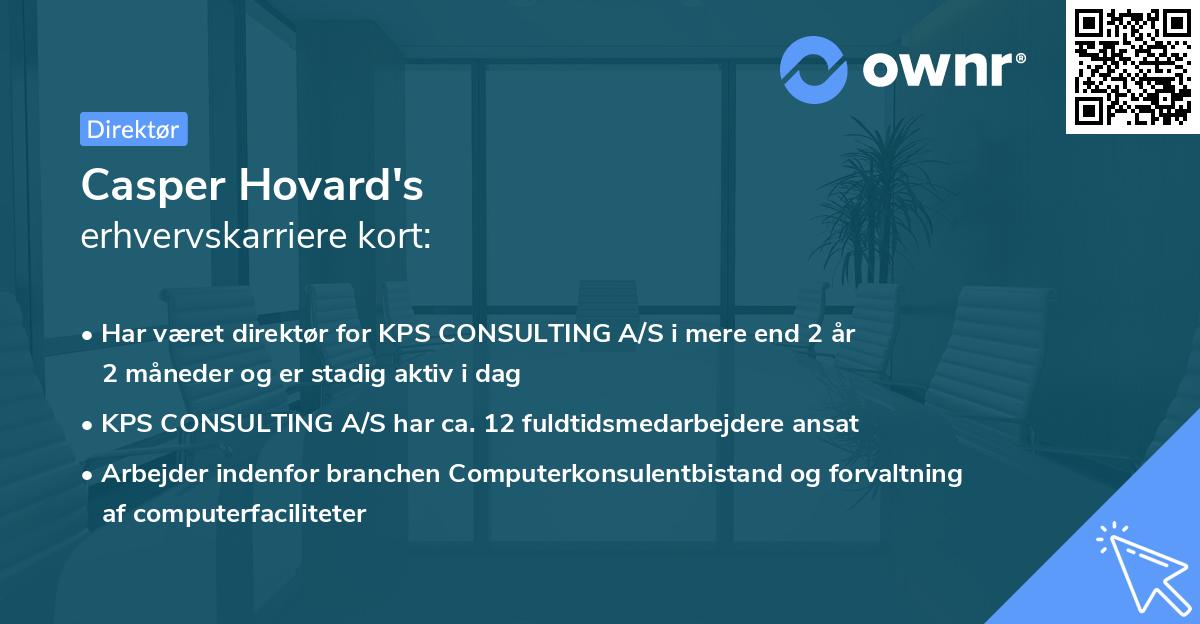 Casper Hovard's erhvervskarriere kort
