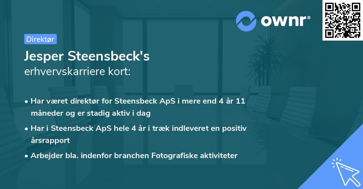 Jesper Steensbeck's erhvervskarriere kort