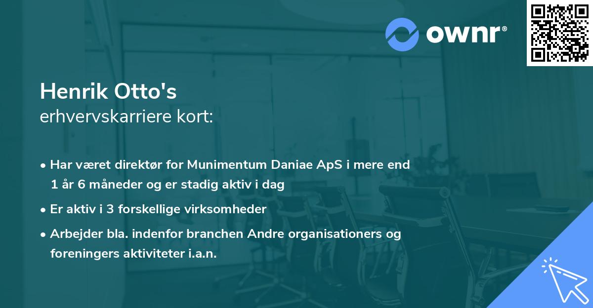 Henrik Otto's erhvervskarriere kort