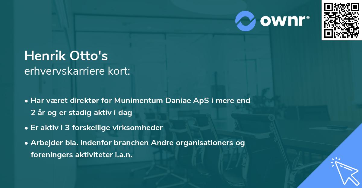 Henrik Otto's erhvervskarriere kort