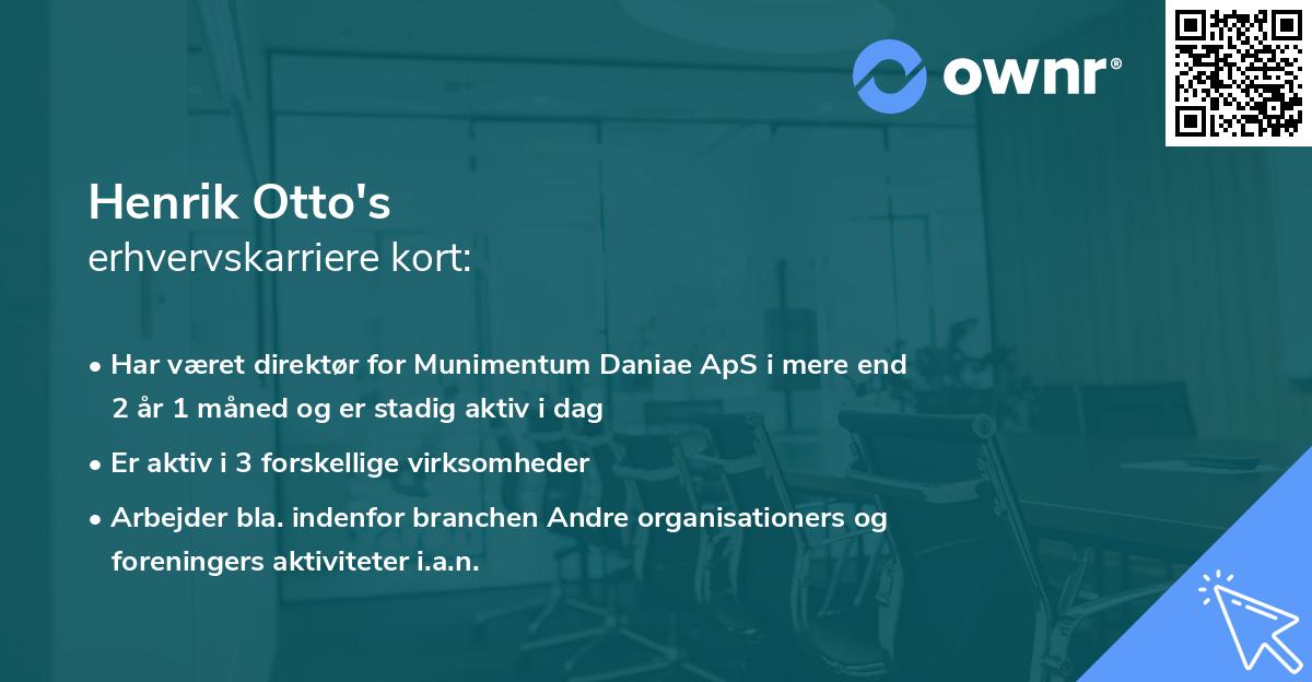 Henrik Otto's erhvervskarriere kort