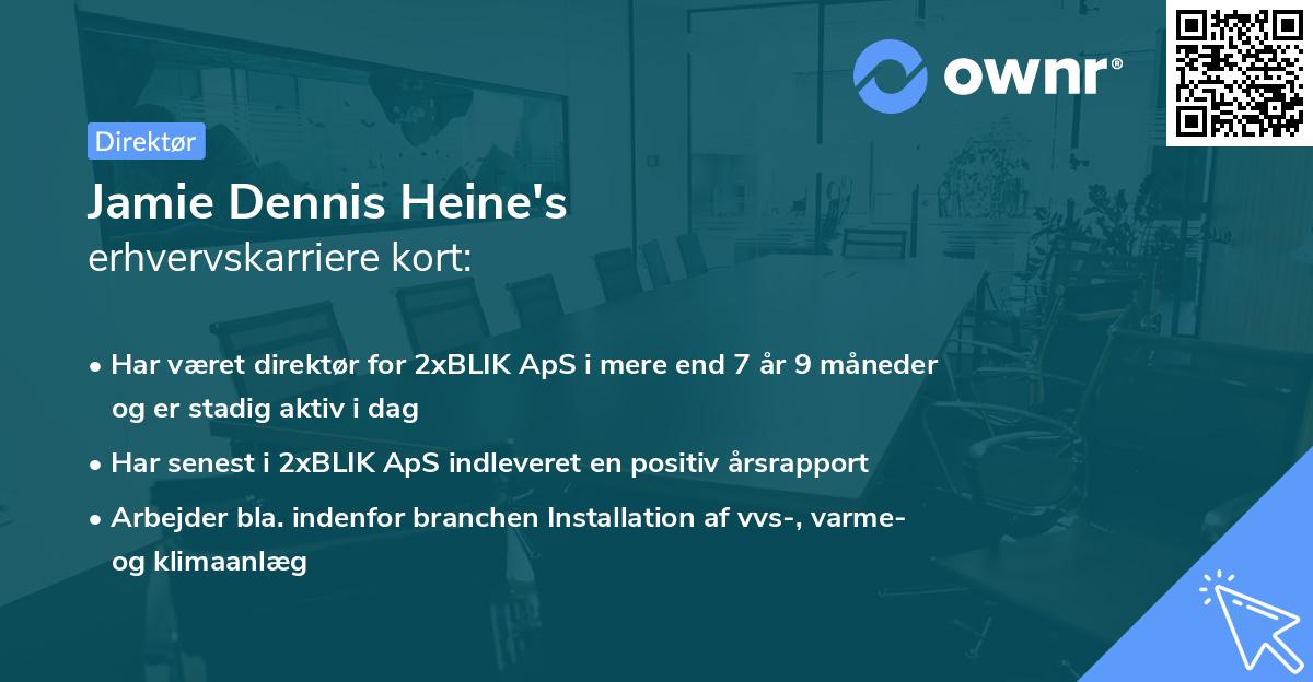 Jamie Dennis Heine's erhvervskarriere kort