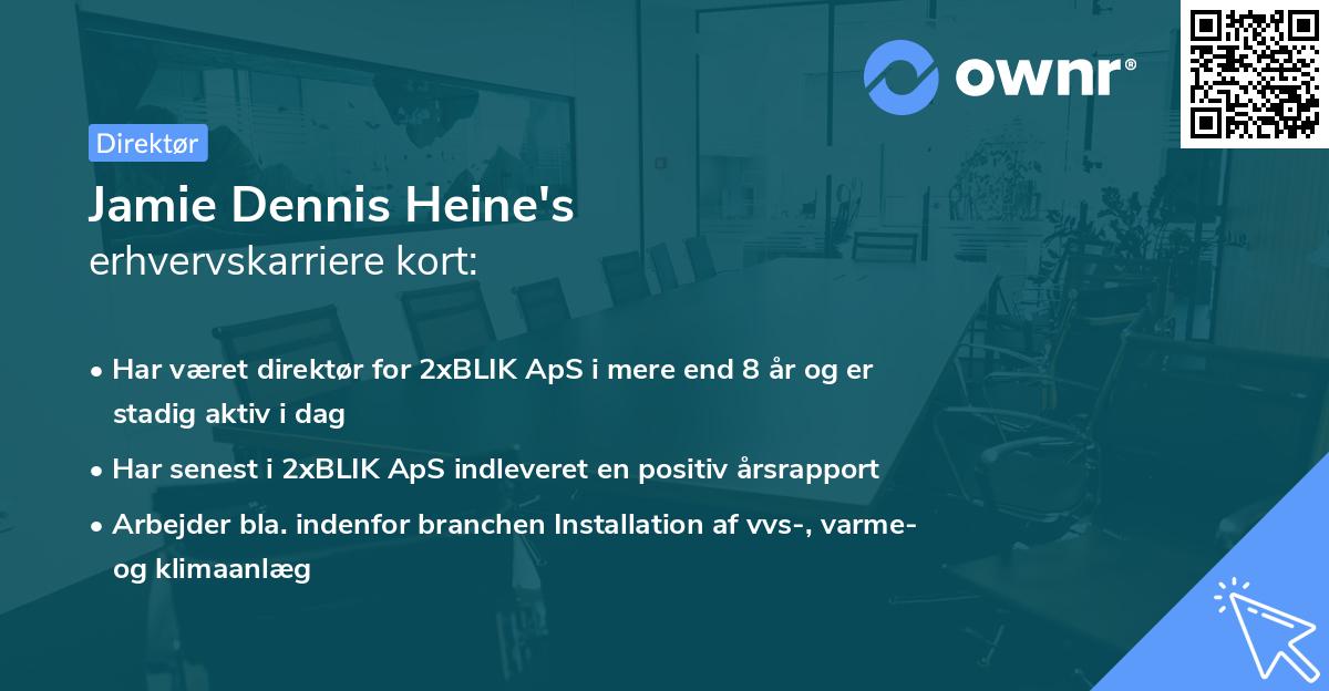 Jamie Dennis Heine's erhvervskarriere kort