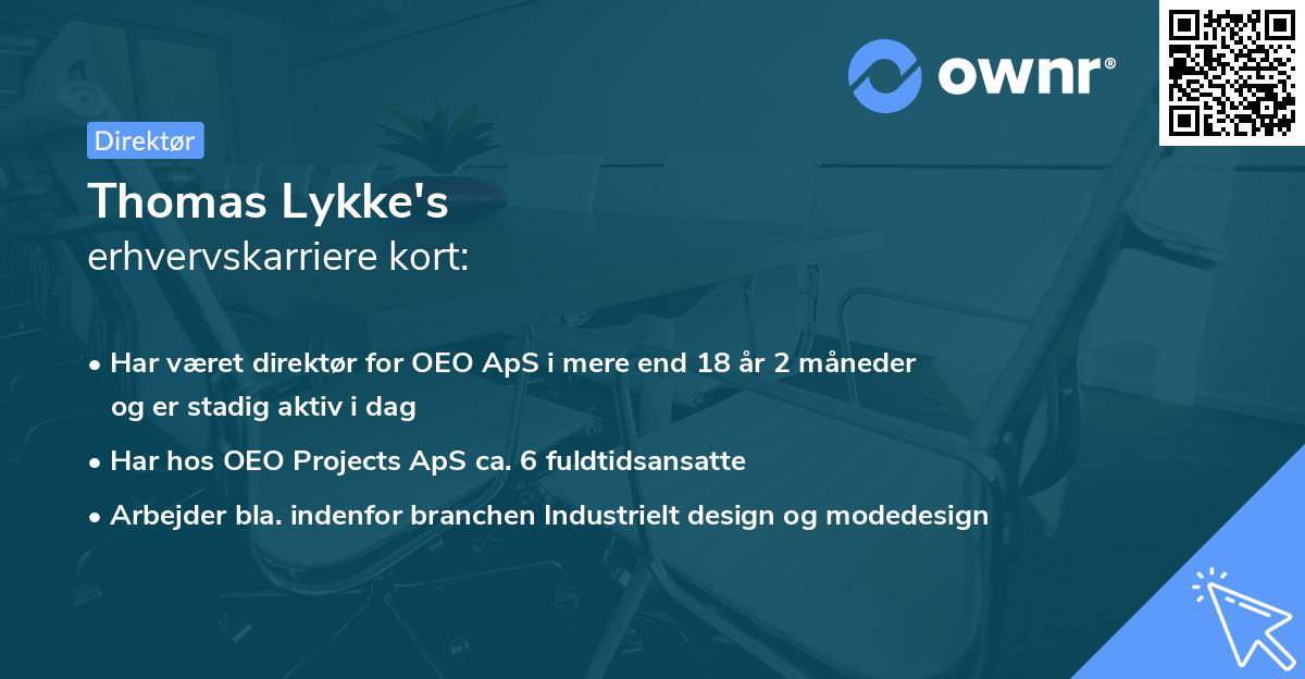 Thomas Lykke's erhvervskarriere kort