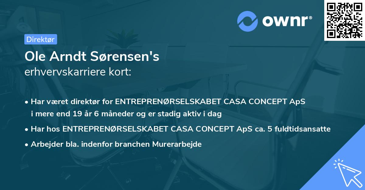 Ole Arndt Sørensen's erhvervskarriere kort