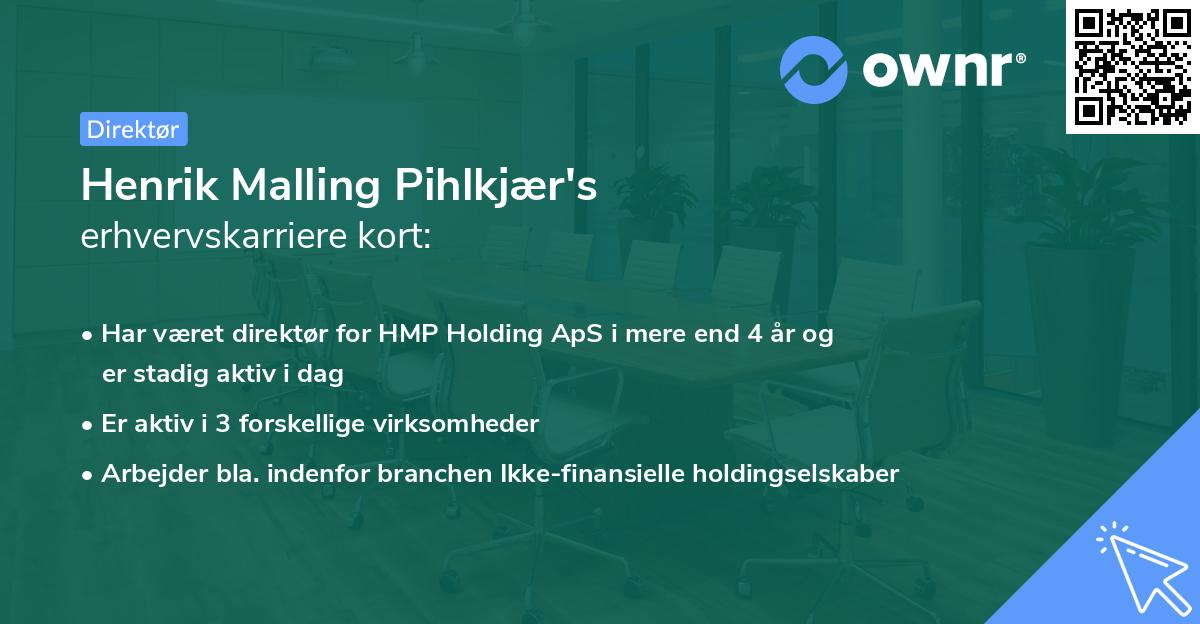 Henrik Malling Pihlkjær's erhvervskarriere kort
