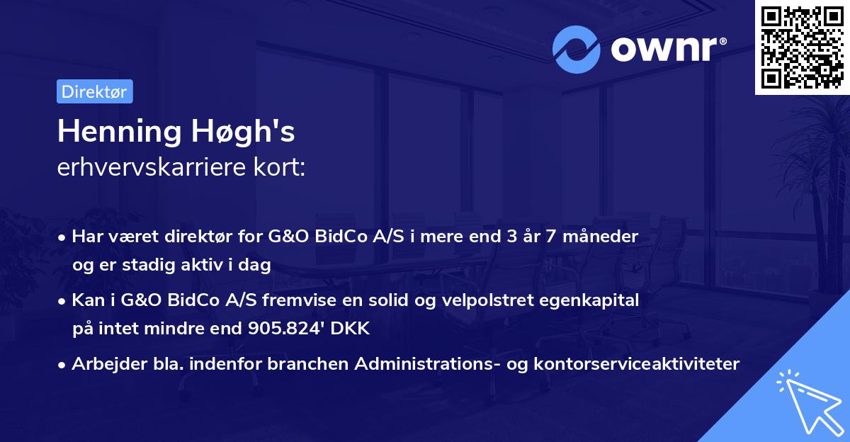 Henning Høgh's erhvervskarriere kort