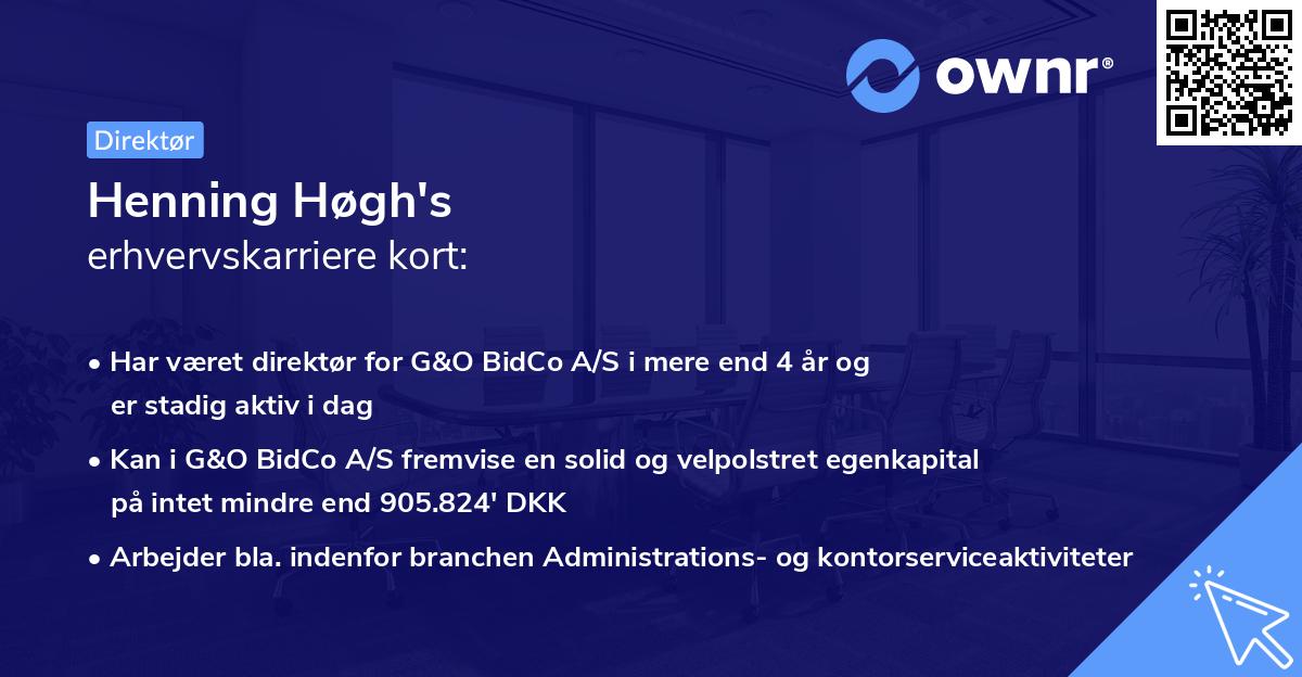 Henning Høgh's erhvervskarriere kort