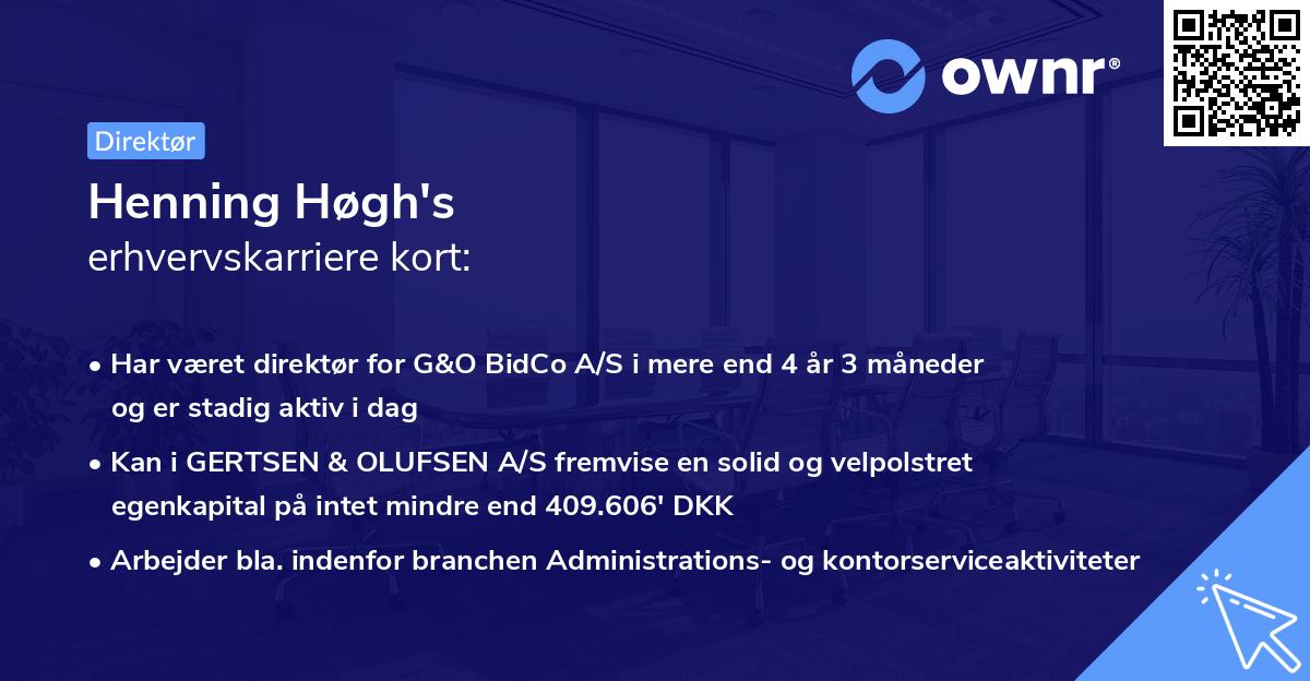 Henning Høgh's erhvervskarriere kort