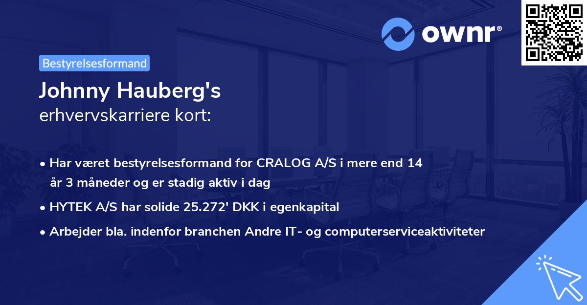 Johnny Hauberg's erhvervskarriere kort